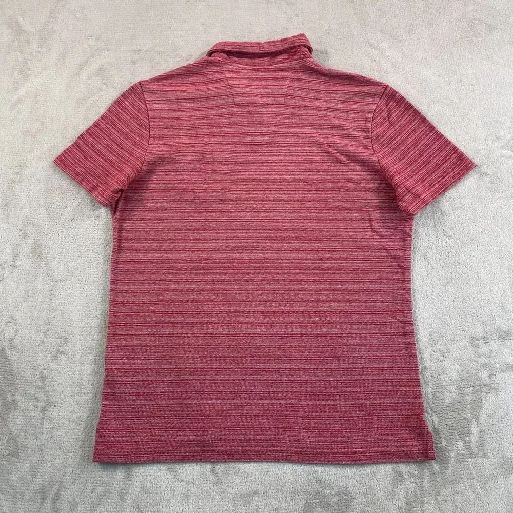 Banana Republic Johnny Collar Polo Shirt Men Large Vintage Red Striped‎ SS Golf